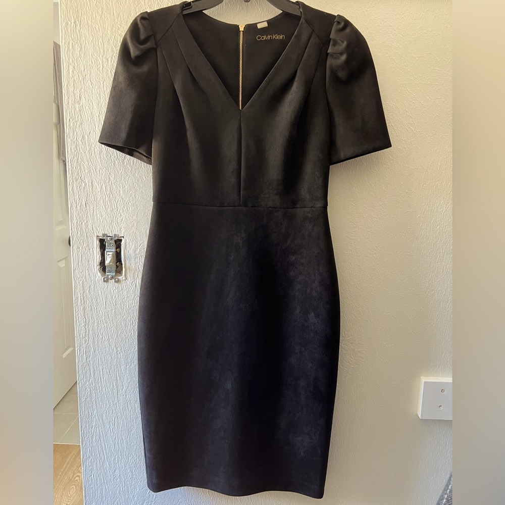 NWT Calvin Klein suede black dress